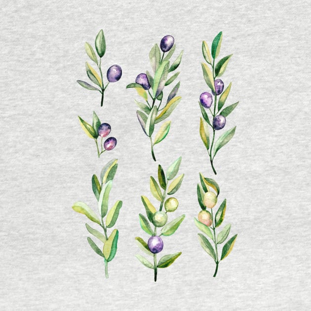 Peace Offering - Watercolour Olive Branches by tangerinetane